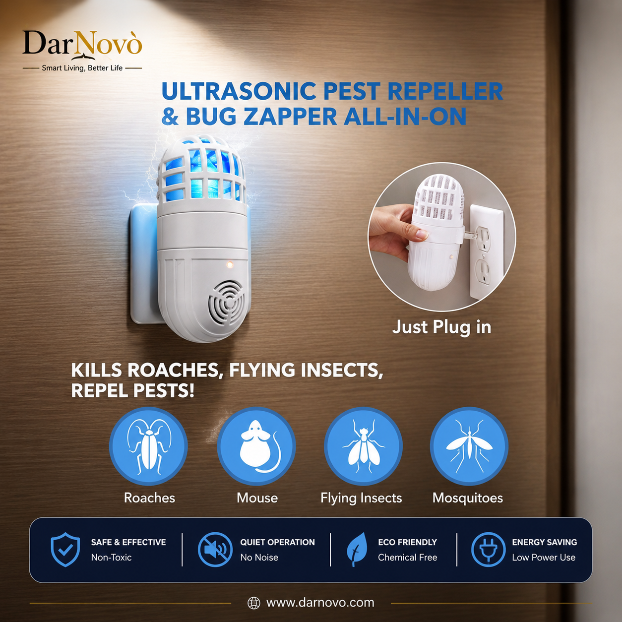 Electric LED Mosquito Killer Lamp UAE | Indoor Bug Zapper | DarNovo