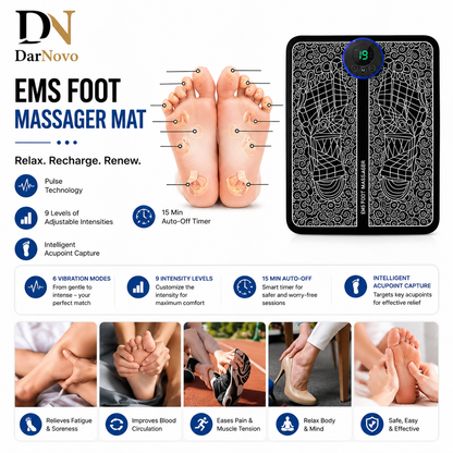 EMS Foot Massager Mat - Electric Portable Foot & Ankle Massager