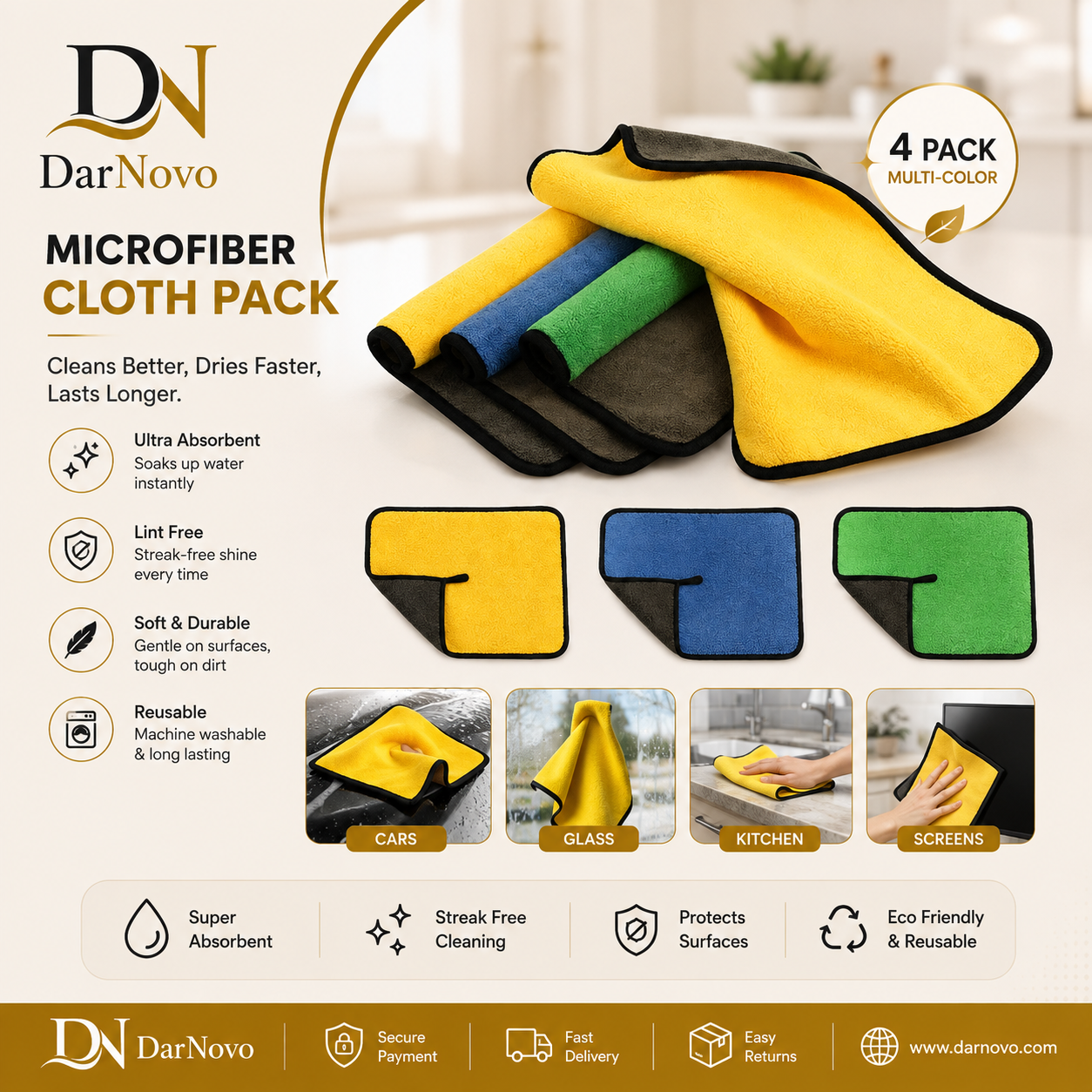 Double-Sided Microfiber Cloth – 2 Piece Set