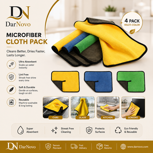 Double-Sided Microfiber Cloth – 2 Piece Set - Perfect for Home & Car Care
