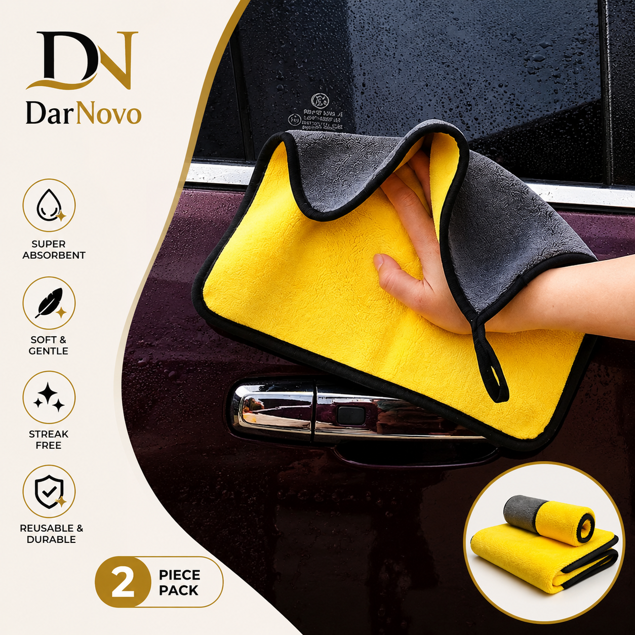 Double-Sided Microfiber Cloth – 2 Piece Set