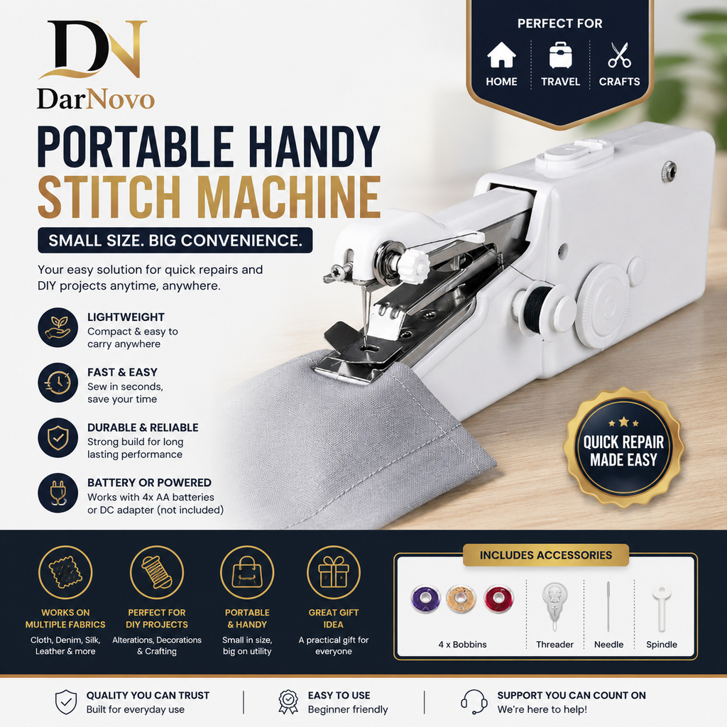 Portable Handheld Sewing Machine – Compact Stitcher for Quick Repairs