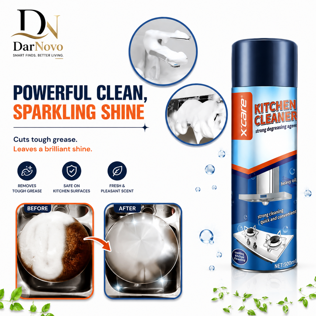 Kitchen Cleaner Spray - Heavy Duty Degreaser & Grime Remover
