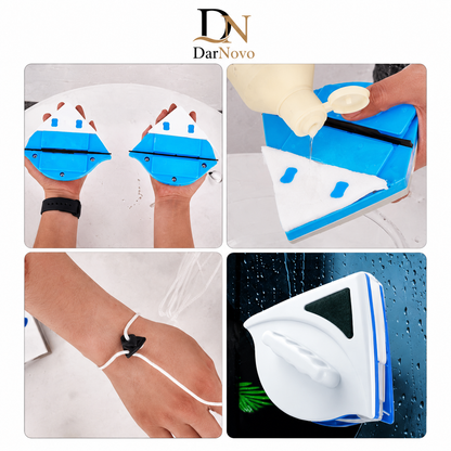 2-Sided Magnetic Glass Cleaner – Tool for High Rise & Home
