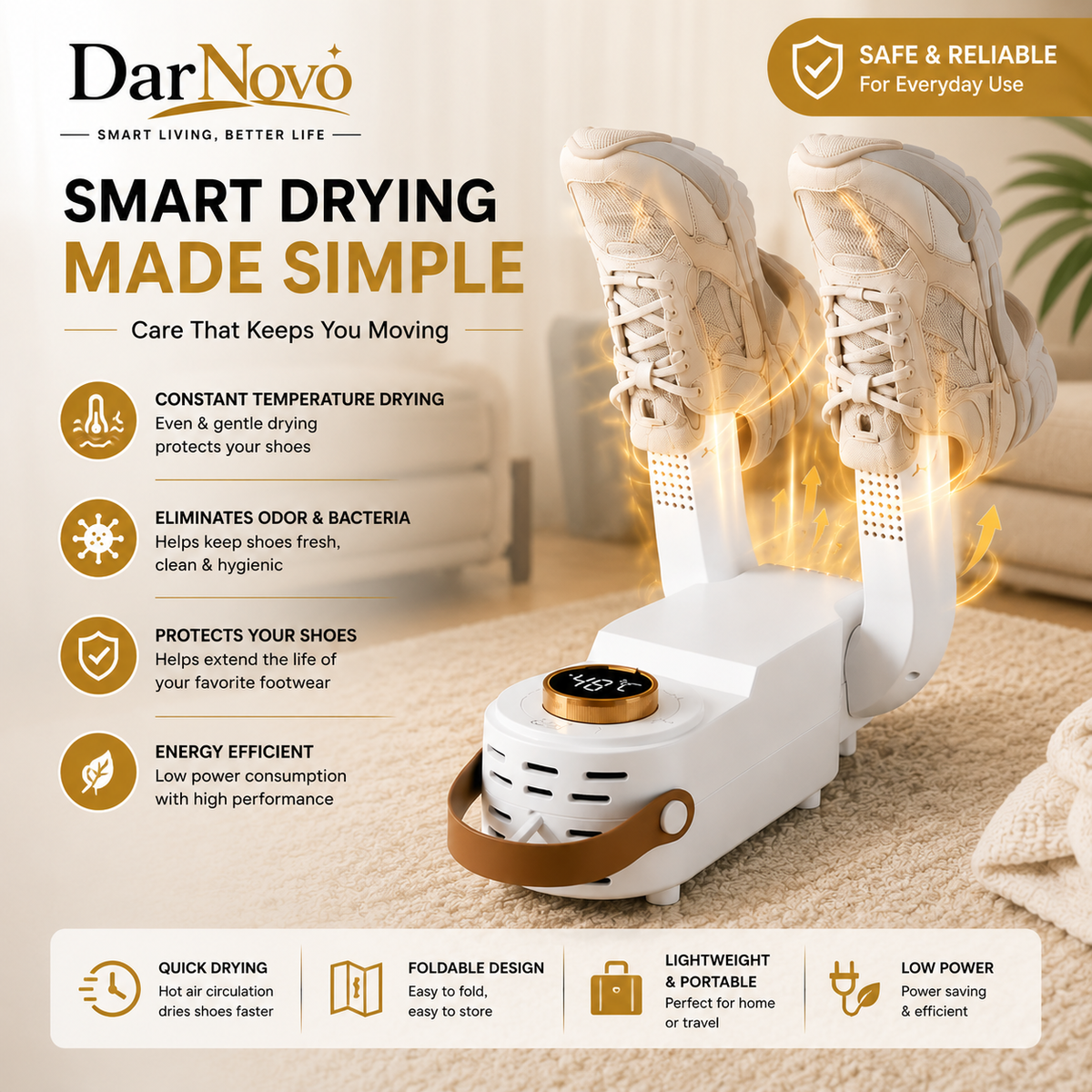Portable Shoe Dryer - Electric Shoe & Clothes Dryer